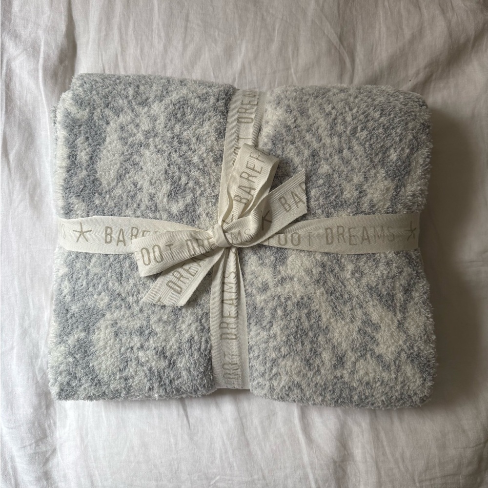 Barefoot Dreams Soft Gray and White Throw